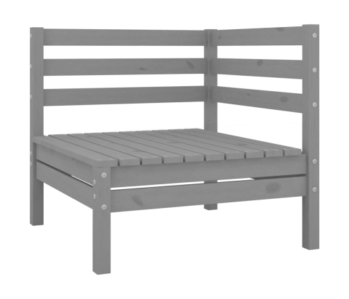 Juego de muebles de jardín 10 piezas madera maciza de pino gris