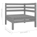 Juego de muebles de jardín 10 piezas madera maciza de pino gris