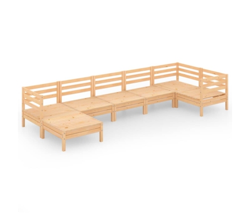 Juego de muebles de jardín 7 piezas madera maciza de pino
