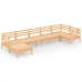 Juego de muebles de jardín 7 piezas madera maciza de pino