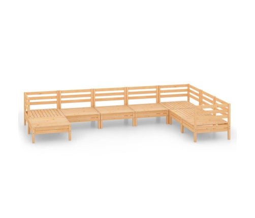 Juego de muebles de jardín 8 piezas madera maciza de pino