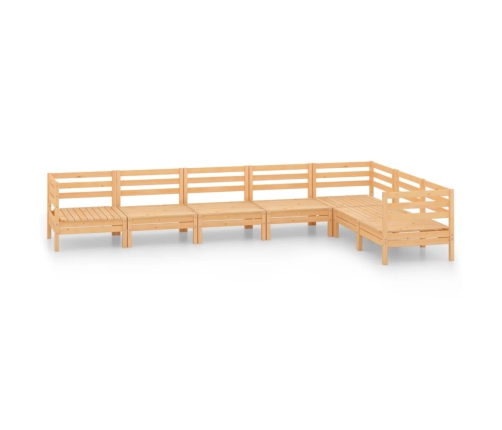 Juego de muebles de jardín 7 piezas madera maciza de pino