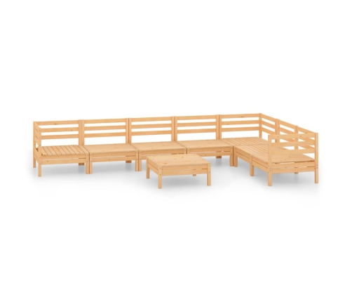 Juego de muebles de jardín 8 piezas madera maciza de pino