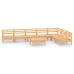 Juego de muebles de jardín 8 piezas madera maciza de pino