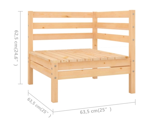 Juego de muebles de jardín 8 piezas madera maciza de pino