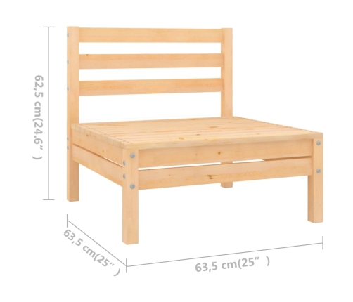Juego de muebles de jardín 8 piezas madera maciza de pino