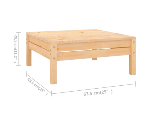 Juego de muebles de jardín 8 piezas madera maciza de pino