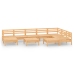 Juego de muebles de jardín 10 piezas madera maciza de pino
