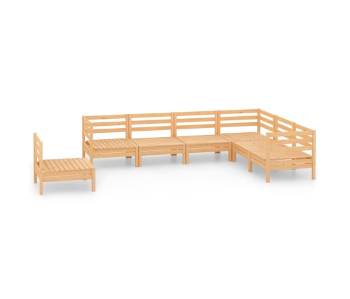 Juego de muebles de jardín 7 piezas madera maciza de pino