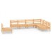 Juego de muebles de jardín 7 piezas madera maciza de pino