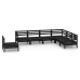 Juego de muebles de jardín 7 pzas madera maciza de pino negro