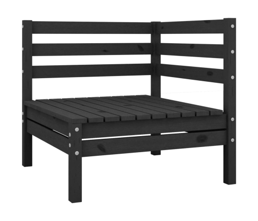 Juego de muebles de jardín 7 pzas madera maciza de pino negro