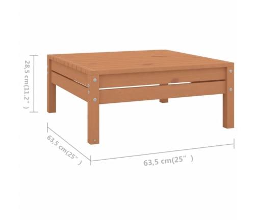 Juego muebles de jardín 9 pzas madera maciza pino marrón miel
