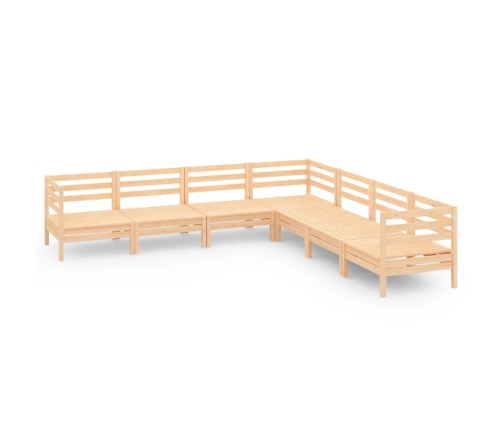 Juego de muebles de jardín 7 piezas madera maciza de pino