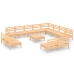 Juego de muebles de jardín 13 piezas madera maciza de pino