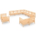 Juego de muebles de jardín 11 piezas madera maciza de pino