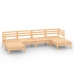Juego de muebles de jardín 6 piezas madera maciza de pino