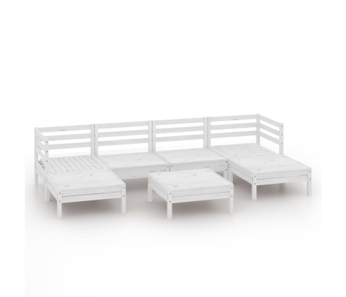 Juego de muebles de jardín 7 pzas madera maciza de pino blanco