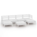 Juego de muebles de jardín 7 pzas madera maciza de pino blanco