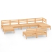 Juego de muebles de jardín 9 piezas madera maciza de pino