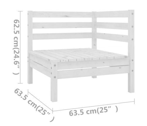 Juego de muebles de jardín 11 pzas madera maciza de pino blanco
