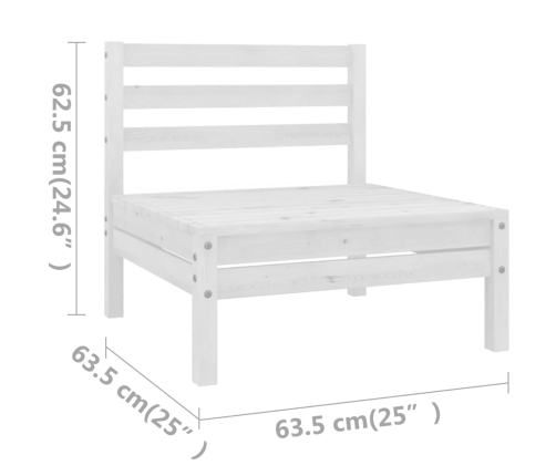 Juego de muebles de jardín 11 pzas madera maciza de pino blanco