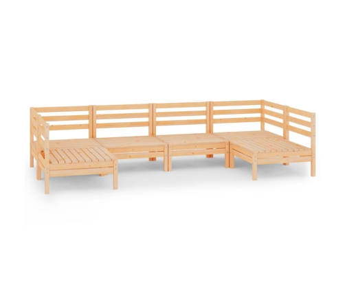 Juego de muebles de jardín 6 piezas madera maciza de pino