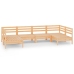 Juego de muebles de jardín 6 piezas madera maciza de pino