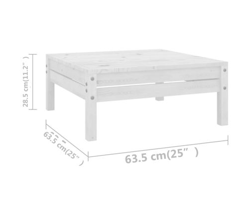 Juego de muebles de jardín 8 piezas madera maciza pino blanco