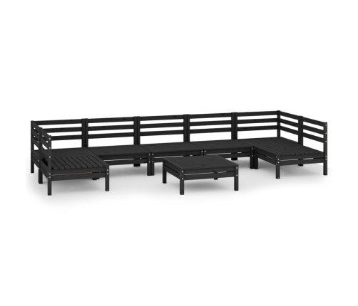 Juego de muebles de jardín 8 piezas madera maciza de pino