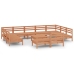 Juego muebles de jardín 12 pzas madera maciza pino marrón miel