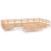 Juego de muebles de jardín 13 piezas madera maciza de pino