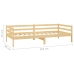 Sofá cama con colchón madera de pino maciza 90x200 cm