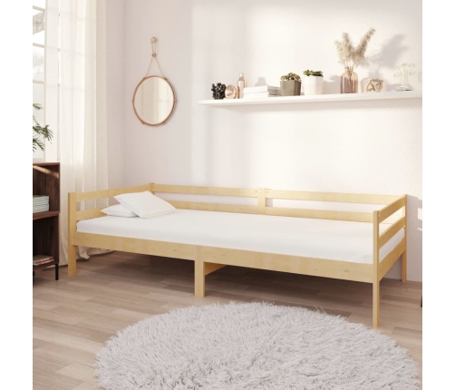 Sofá cama con colchón madera de pino maciza 90x200 cm