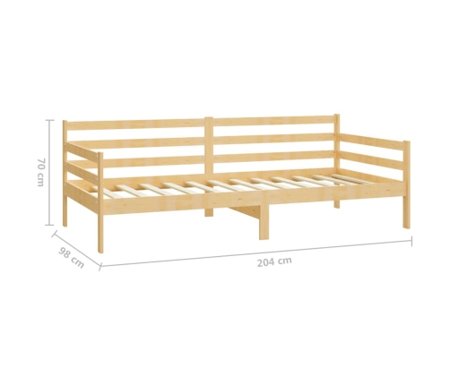 Sofá cama con colchón madera de pino maciza 90x200 cm