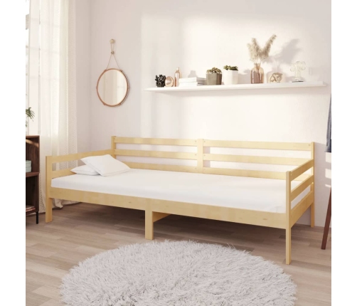 Sofá cama con colchón madera de pino maciza 90x200 cm