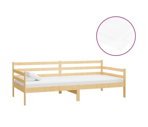 Sofá cama con colchón madera de pino maciza 90x200 cm