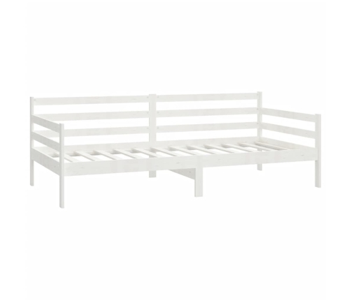 Sofá cama con colchón madera de pino maciza blanco 90x200 cm