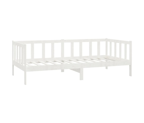 Sofá cama con colchón madera de pino maciza blanco 90x200 cm