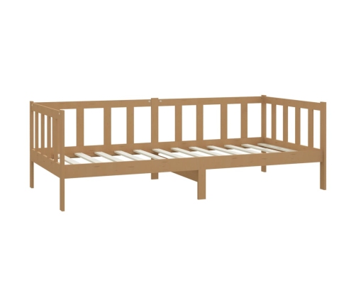 Sofá cama y colchón madera pino maciza marrón miel 90x200 cm