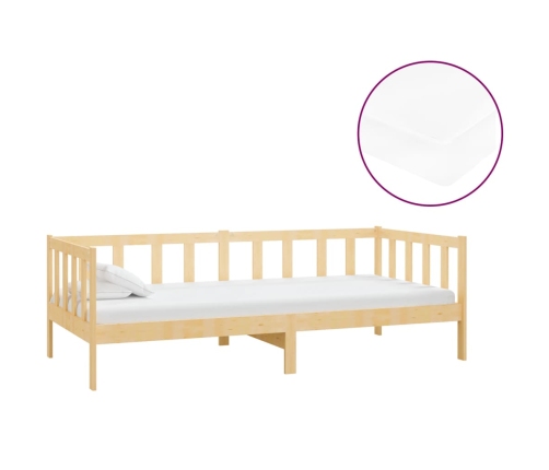 Sofá cama con colchón madera de pino maciza 90x200 cm