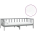 Sofá cama con colchón madera de pino maciza gris 90x200 cm