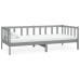 Sofá cama con colchón madera de pino maciza gris 90x200 cm
