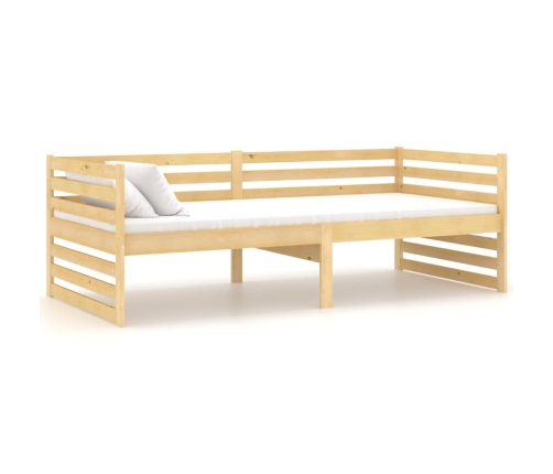 vidaXL Sofá cama con colchón madera de pino maciza 90x200 cm