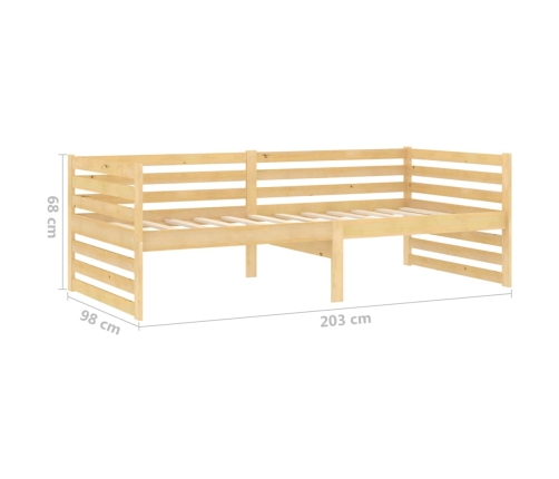 vidaXL Sofá cama con colchón madera de pino maciza 90x200 cm