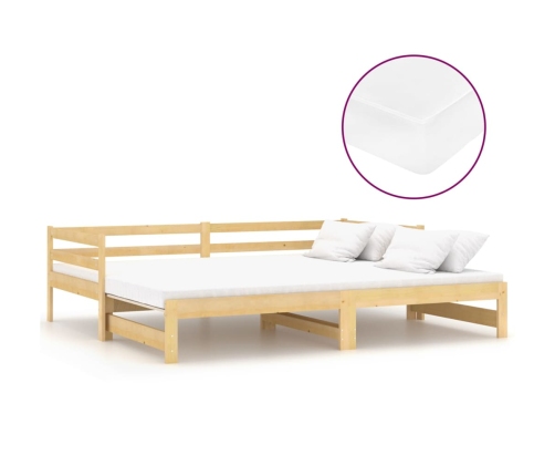 Sofá cama extraíble madera maciza de pino 2x(90x200) cm