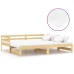 Sofá cama extraíble madera maciza de pino 2x(90x200) cm
