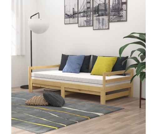Sofá cama extraíble madera maciza de pino 2x(90x200) cm