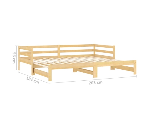Sofá cama extraíble madera maciza de pino 2x(90x200) cm