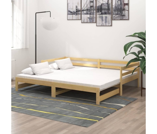Sofá cama extraíble madera maciza de pino 2x(90x200) cm